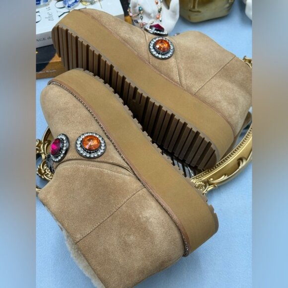 🆕 KURT GEIGER LONDON 🧿 NWOB Octavia Teddy Bootie, Sz EU37 US 7 - Picture 13 of 14